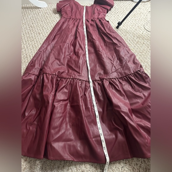 Olivia James the Label Black Brooke Faux Leather Flutter Sleeve size S - Picture 6 of 8